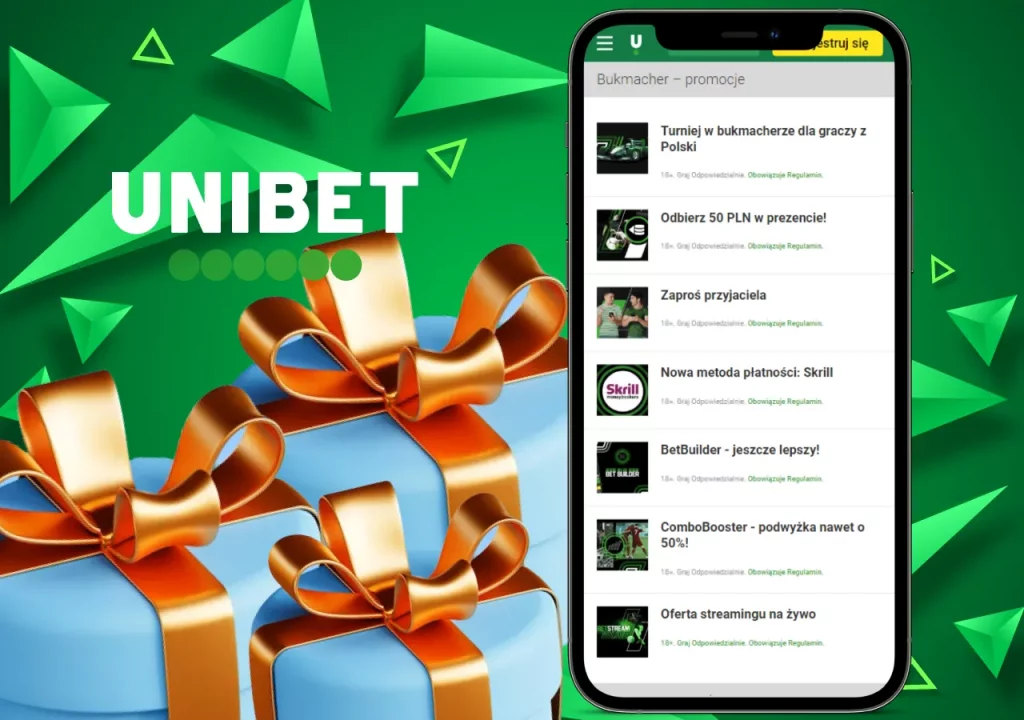 Oferta bonusowa w aplikacji Unibet Polska